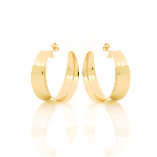 Orecchini Donna Unoaerre Bronzo Dorato Liscio Semicerchio Lucido Ricurvo 499243
