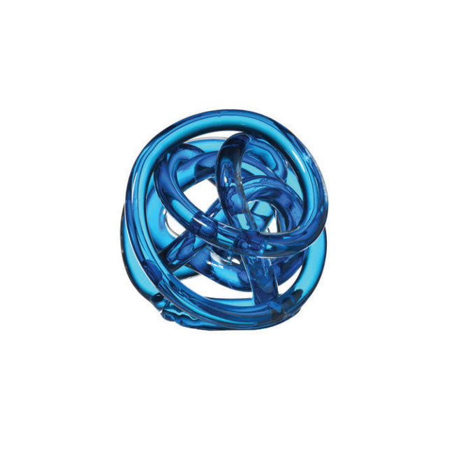 Scultura Cristallo Onlylux Nodo Dell'Amore Light Blu 14 cm OL02079