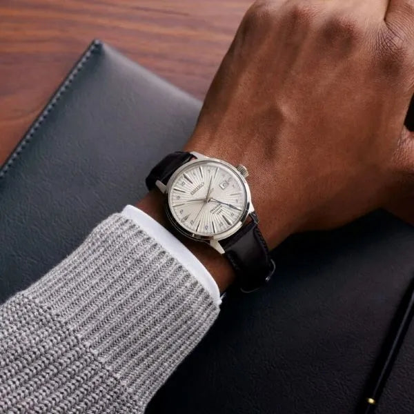 Orologio Uomo Seiko Presage Cocktail  Pelle Nero GMT SSK049J1