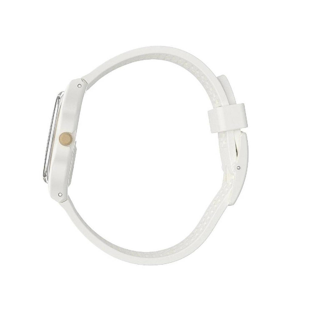 Orologio Donna Gomma Resina Swatch Quarzo Solo Tempo Oro Zirconi Bianco GW199