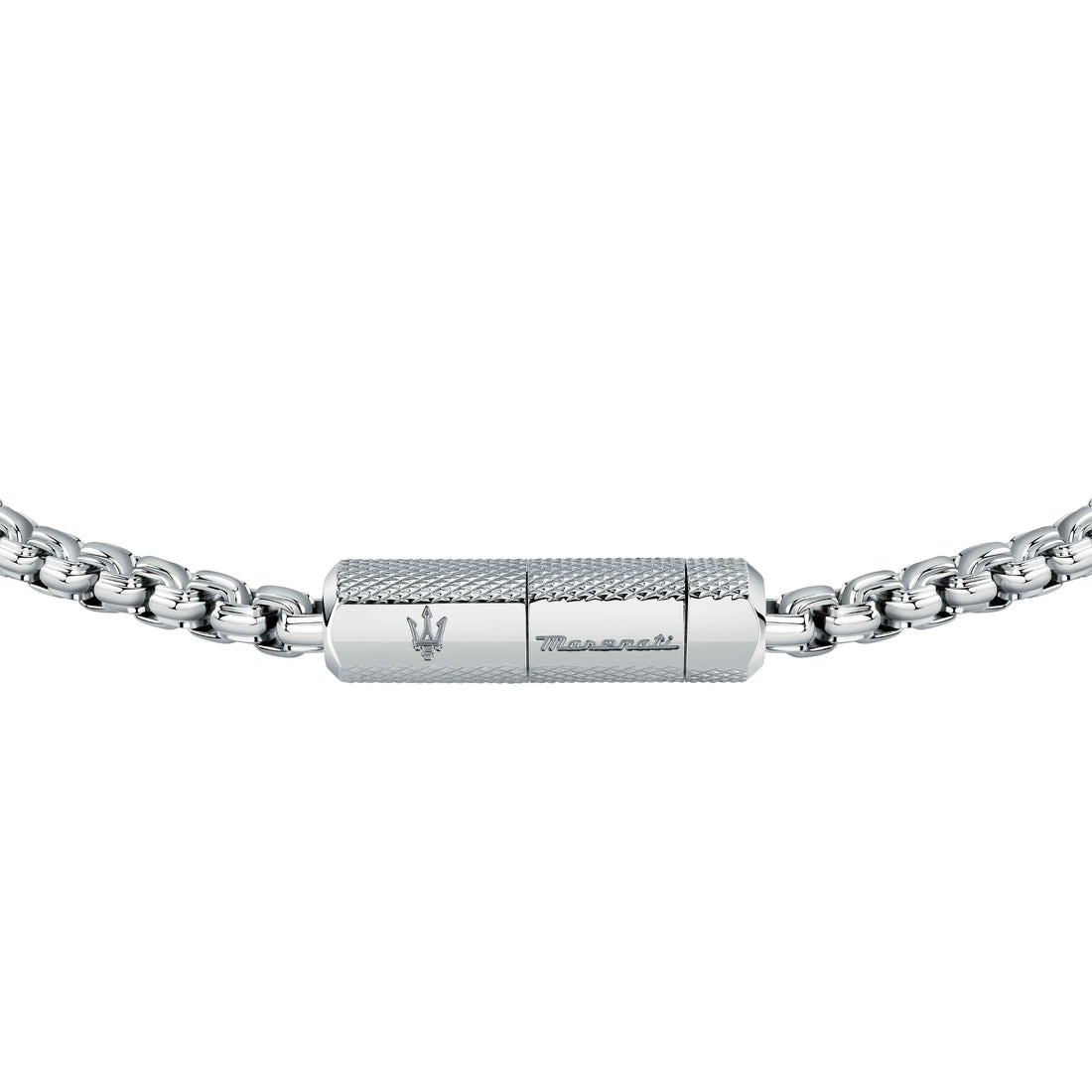 Bracciale Uomo Maserati Acciaio Lucido Catena Logo Sfaccettato Calamita JM223ATK22
