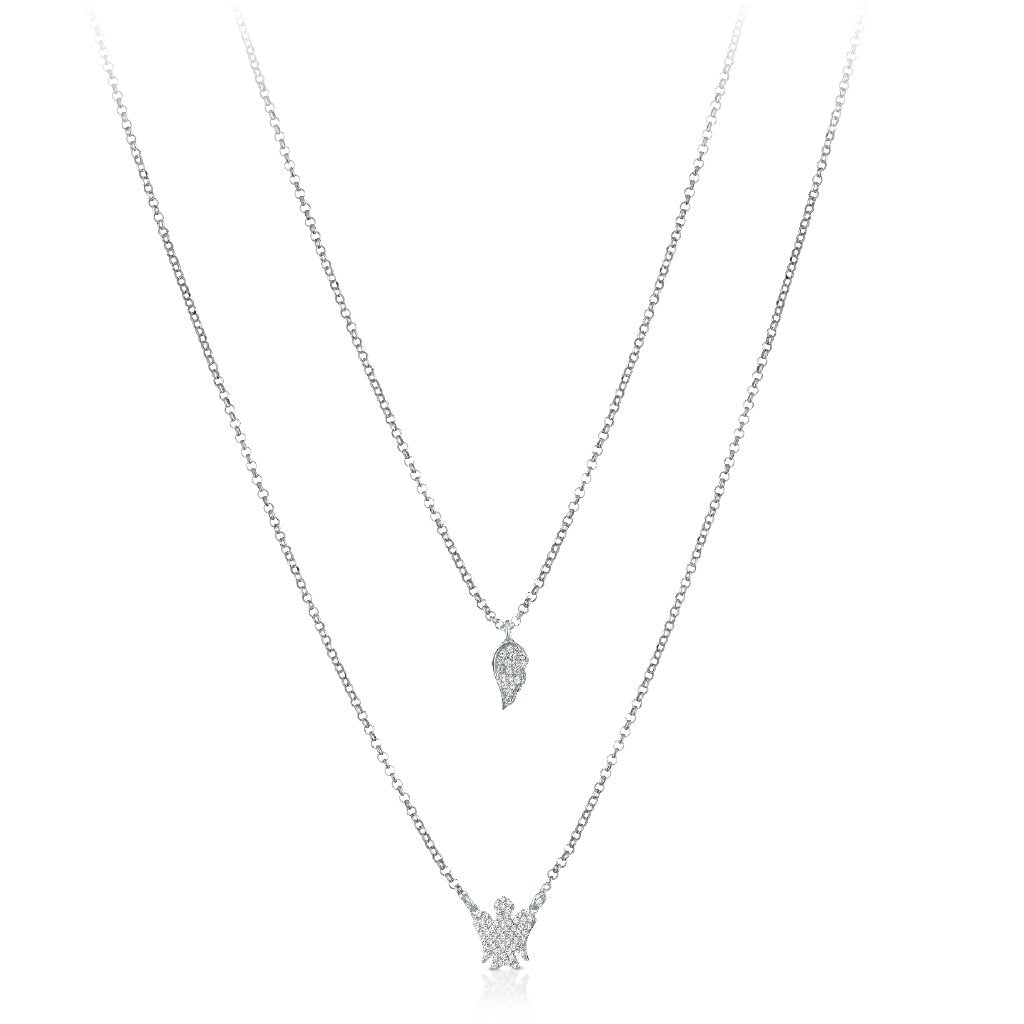 Collana Donna Argento 925 Roberto Giannotti Angelo Ala Bianco Zirconi GIA367