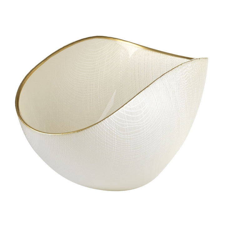 Centrotavola cristallo Onlylux Burano coppa perla 28 x 14 cm OL02297
