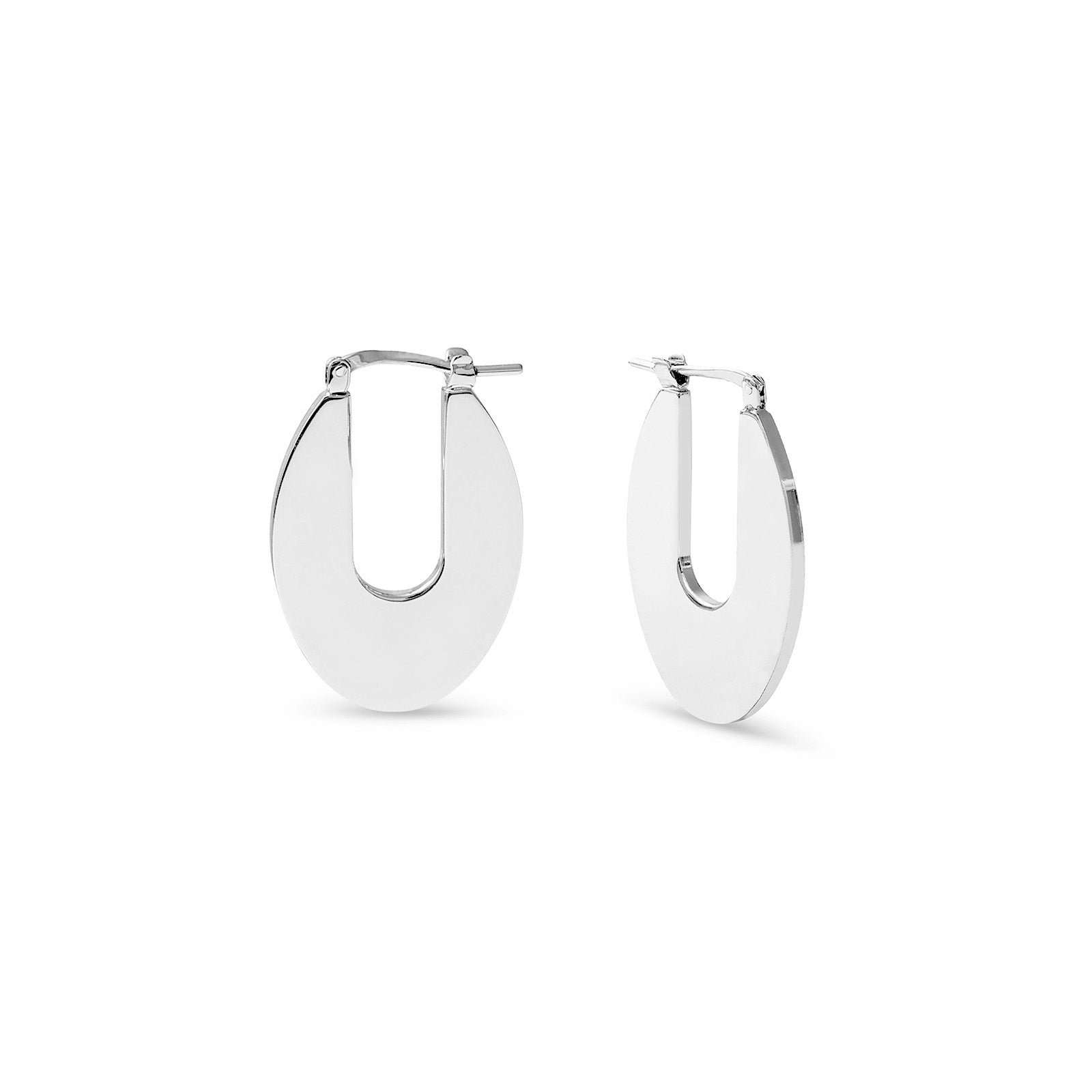 Orecchini Donna Unoaerre Cerchi Ovali Bronzo Argentato Lastra Lucido 566208