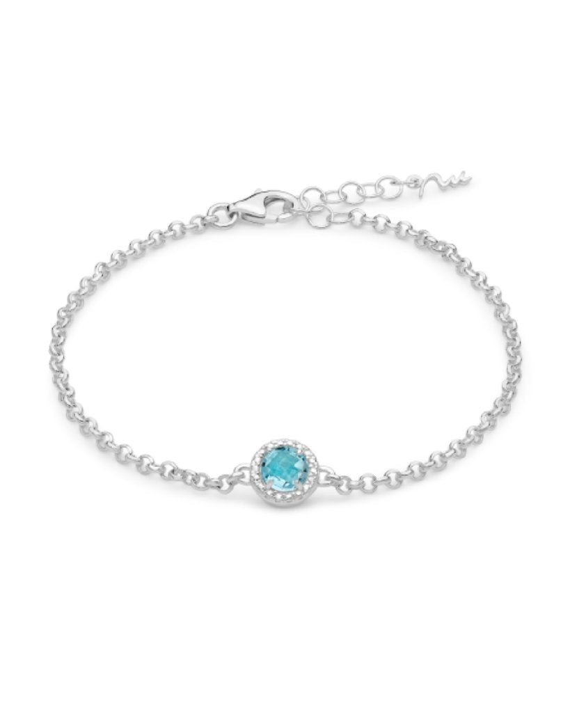 Bracciale Donna Miluna Argento 925 e topazio azzurro rotondo BRD909