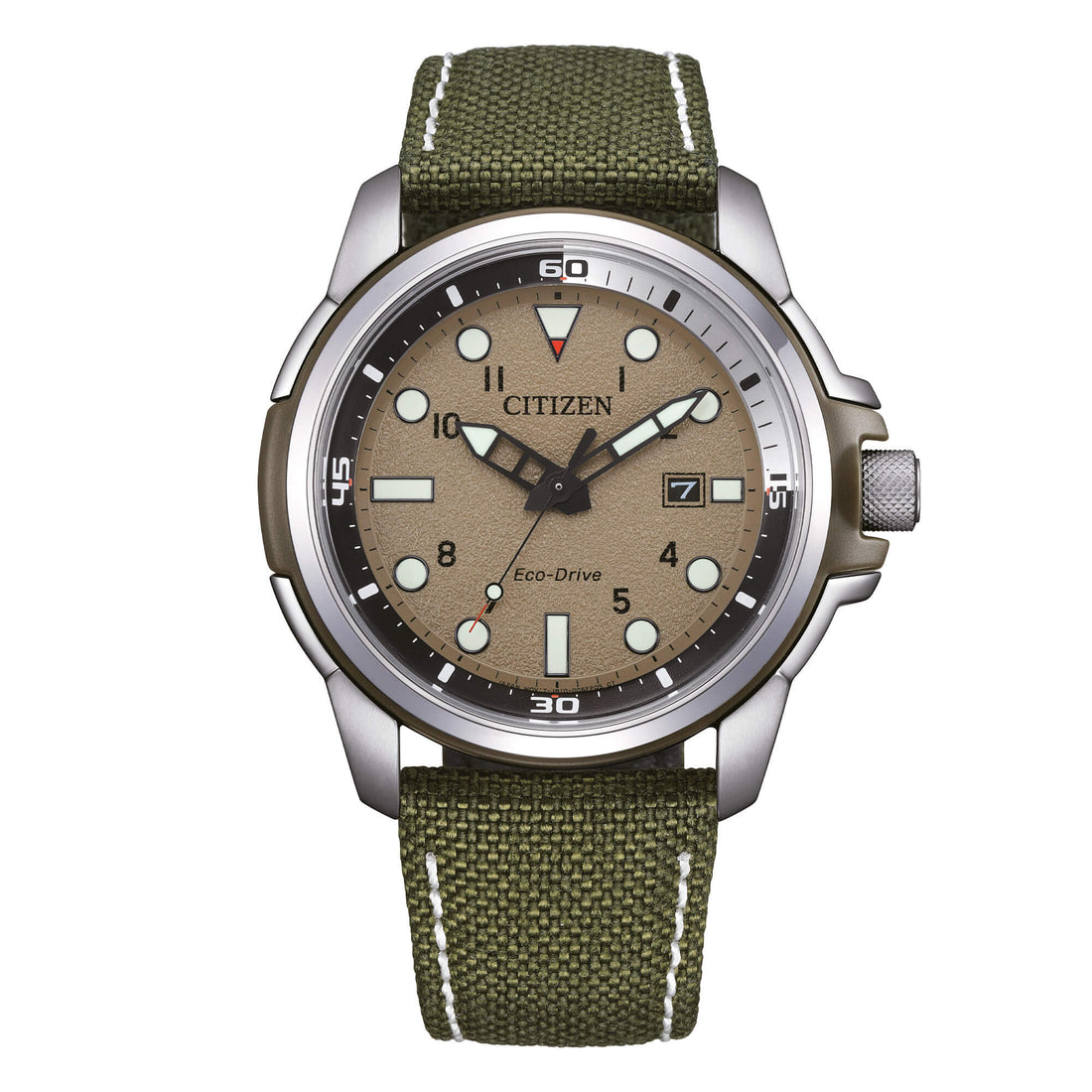 Orologio Uomo Citizen Eco-Drive Military Data Cordura Verde AW1801-19X
