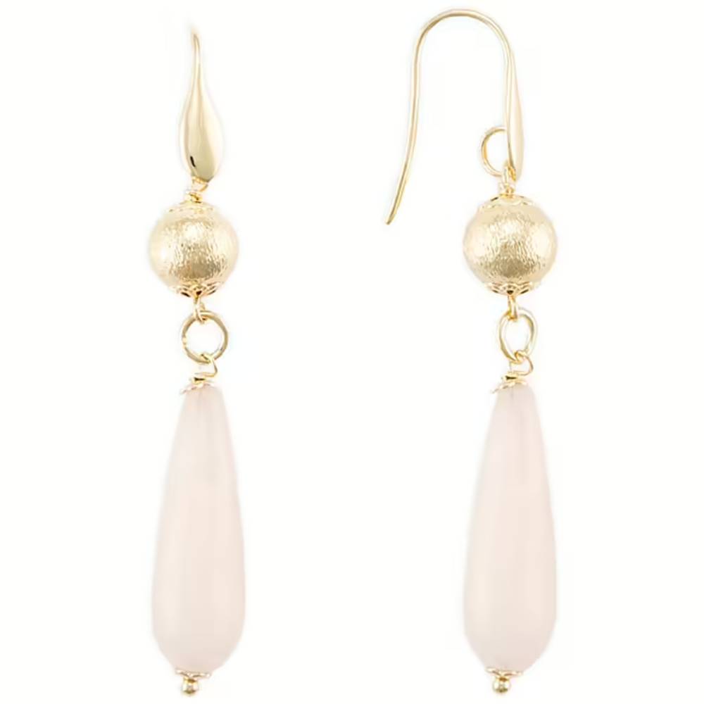 Orecchini Donna 4US Cesare Paciotti Acciaio pendenti con Giada  rosa 4UOR7261W
