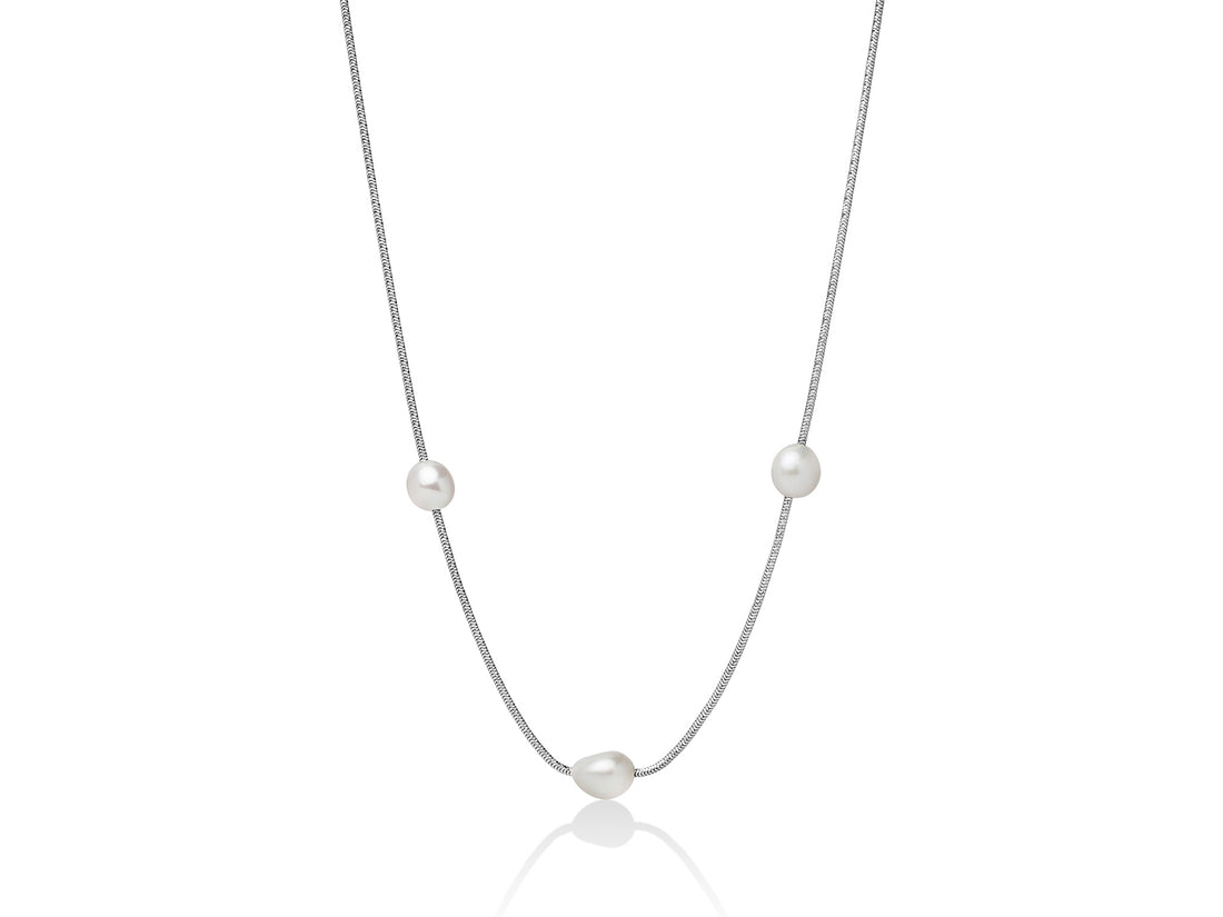 Collana Donna Argento Miluna Multifilo Miss Italia Perle Bianche PCL5808