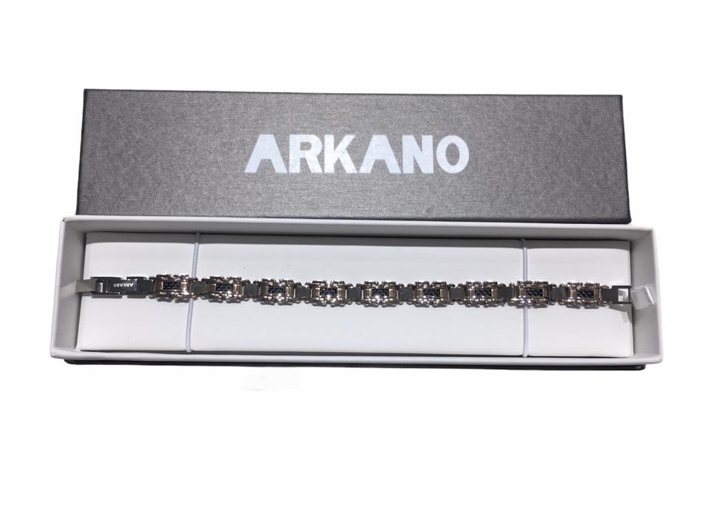 Bracciale Uomo Arkano Rosè Acciaio Bicolore Fibra Di Carbonio BAC76R