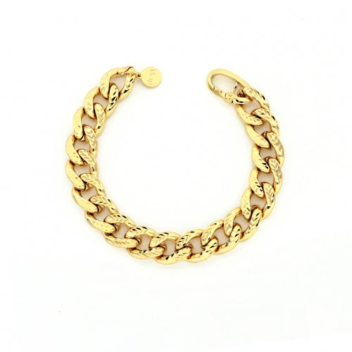 Bracciale Donna Unoaerre Bronzo Dorato Sfaccettato Maglia Groumette 497980