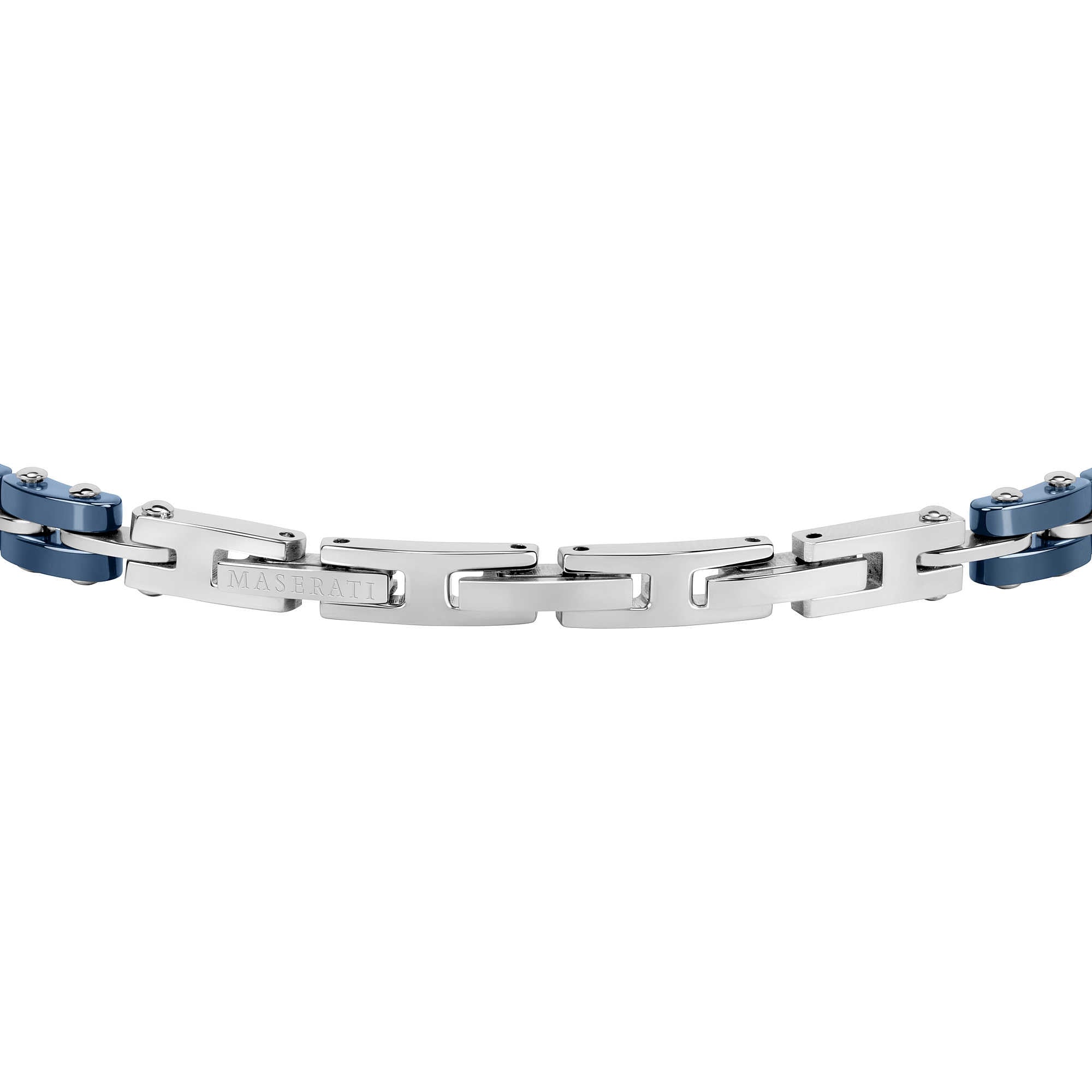 Bracciale Maserati Uomo Acciaio Ceramica Blu Tridente