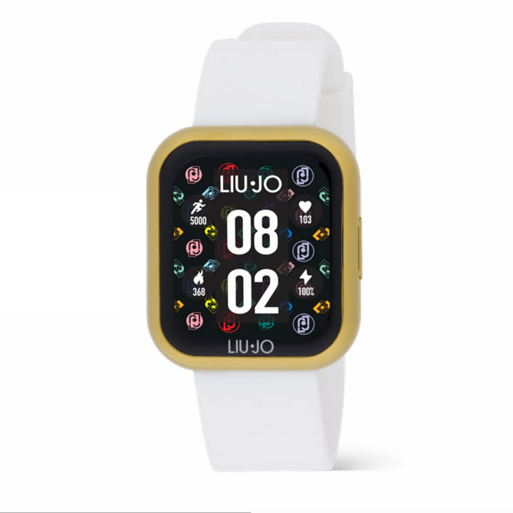 Orologio Donna Liu Jo Smartwatch Voice Acciaio Dorato Gomma Bianca SWLJ140