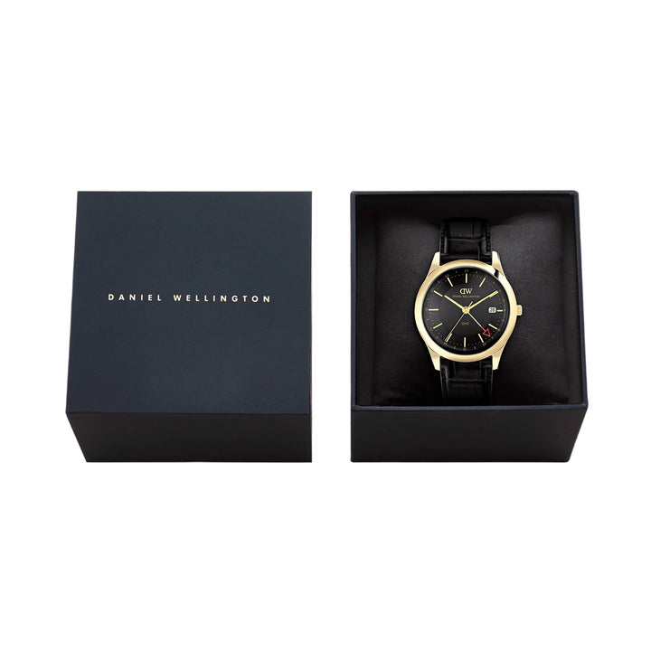 Orologio Uomo Daniel Wellington Pathfinder GMT Pelle Acciaio Dorato DW00100977