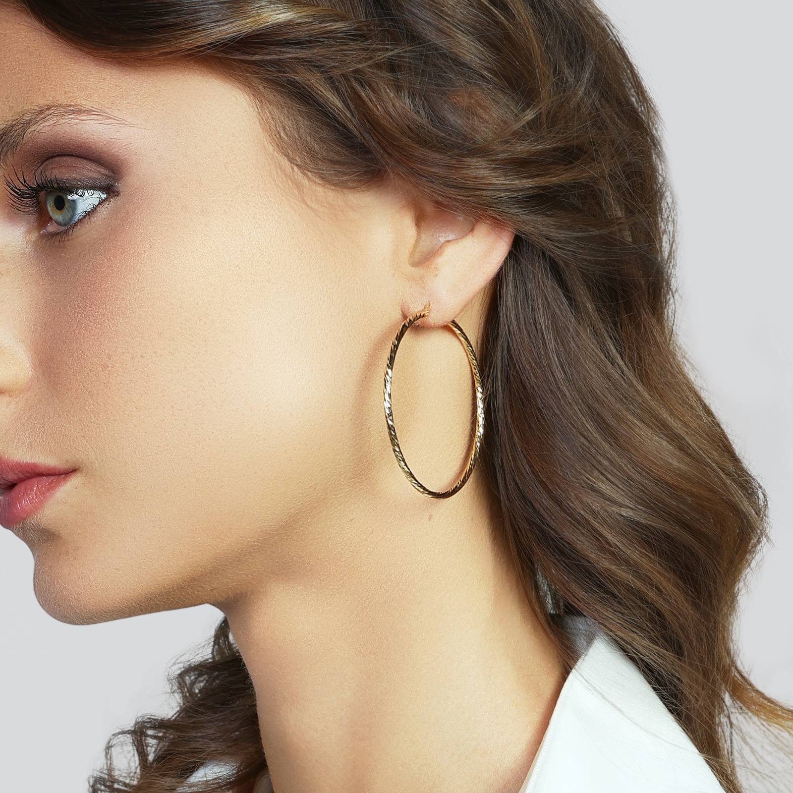 Orecchini Donna Unoaerre Bronzo Dorato Cerchio Diamantato 581456