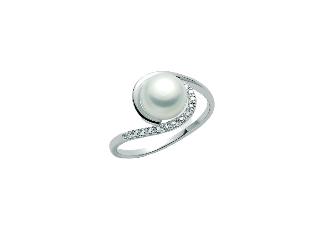 Anello Donna Miluna oro bianco 375 e perle con 2 diamanti PLI1549X