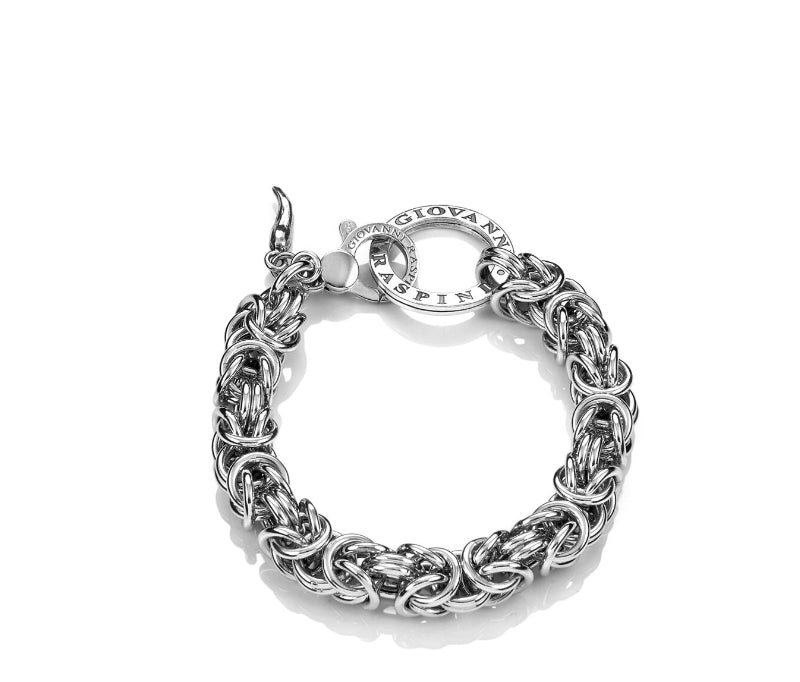Bracciale Donna Giovanni Raspini Argento 925 Catena Maglia Bizantina Grande 06863