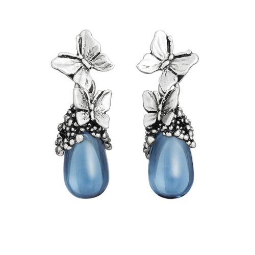 Orecchini Donna Giovanni Raspini Argento 925 Goccia Farfalle 12417