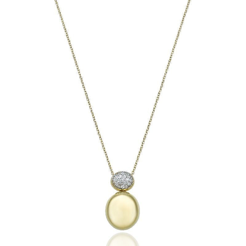 Collana Donna Chimento Oro Giallo 18 KT Goccia Diamanti Bianchi 1G04881BB1450