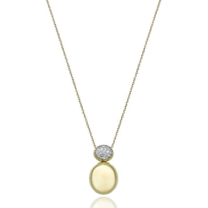 Collana Donna Chimento Oro Giallo 18 KT Goccia Diamanti Bianchi 1G04881BB1450