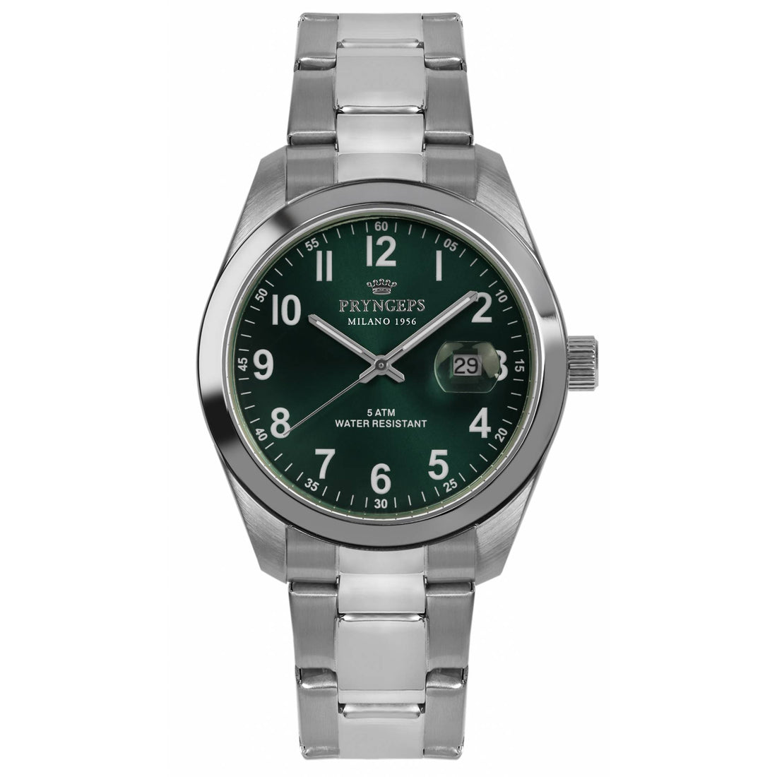 Orologio Uomo Pryngeps Quarzo Data Classic Acciaio A1034 N VERDE
