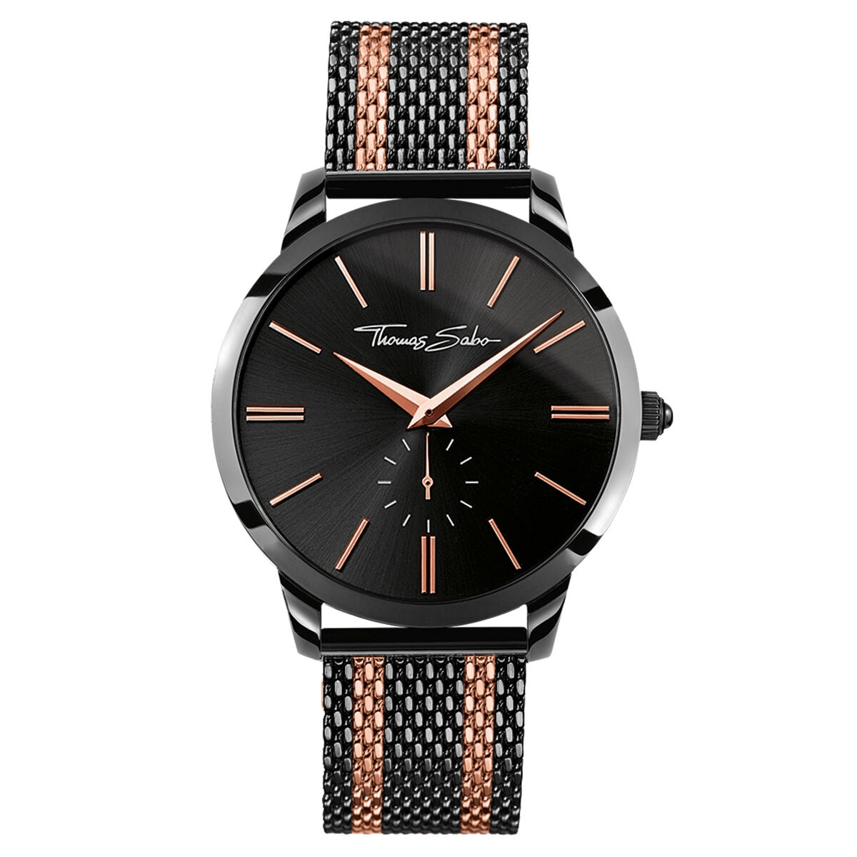 Orologio Uomo Thomas Sabo Quarzo Analogico Acciaio Nero Ora Minuti Secondi