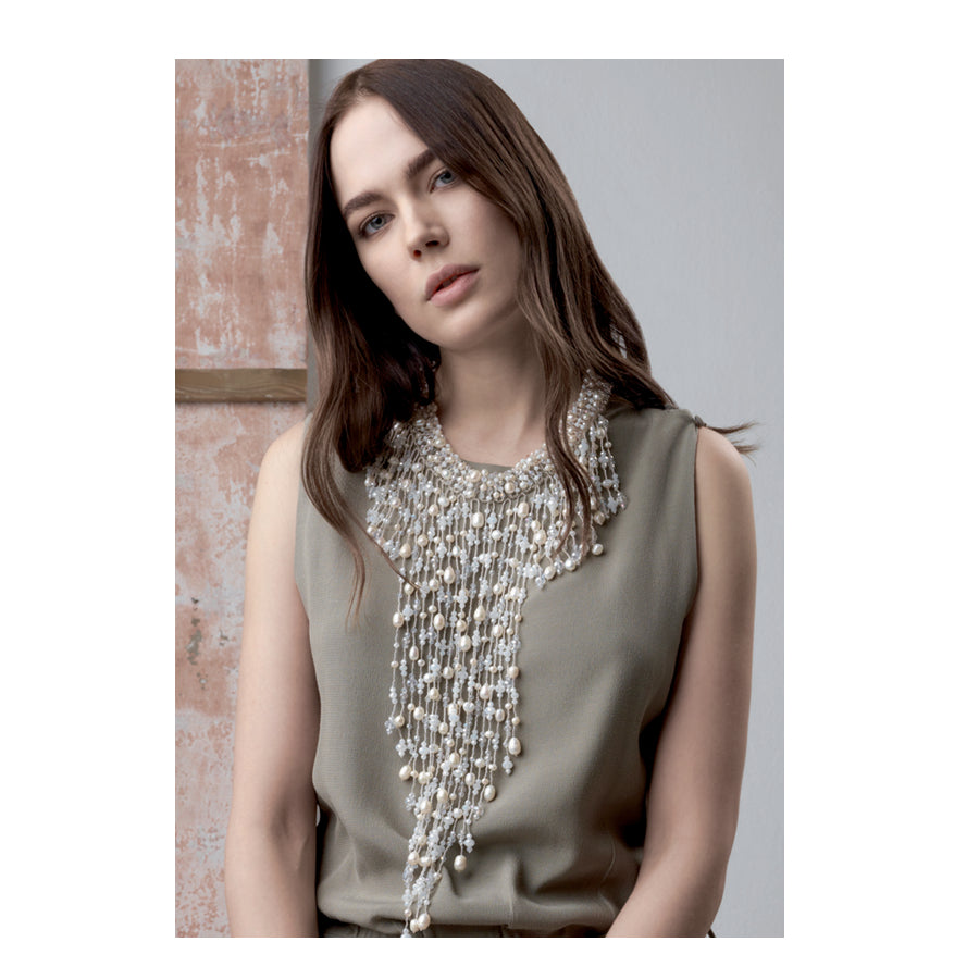 Collana Donna Ottaviani Cristalli Pietre Perle Multifilo 500043C