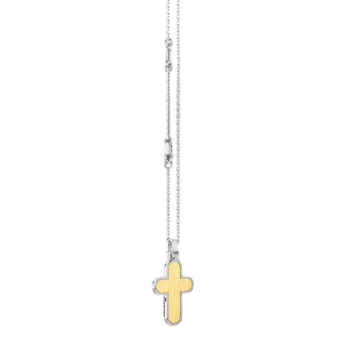 Collana Uomo Zancan Alpha Diamond Argento 925 Croce Oro ESC274G