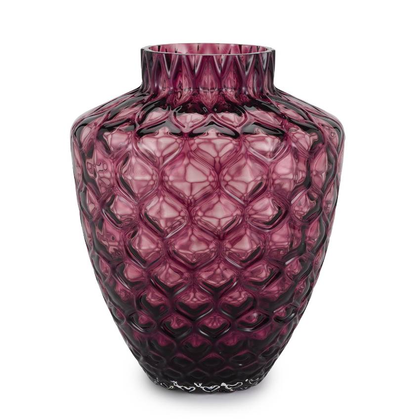 Vaso Henriette Piquet Vetro Prisma Porpora 31 cm D19080