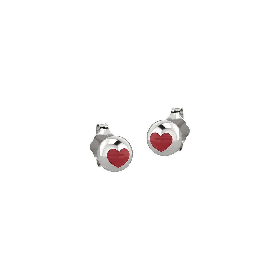 Orecchino Bianco cuore Rosso Arg 925 NAN0144
