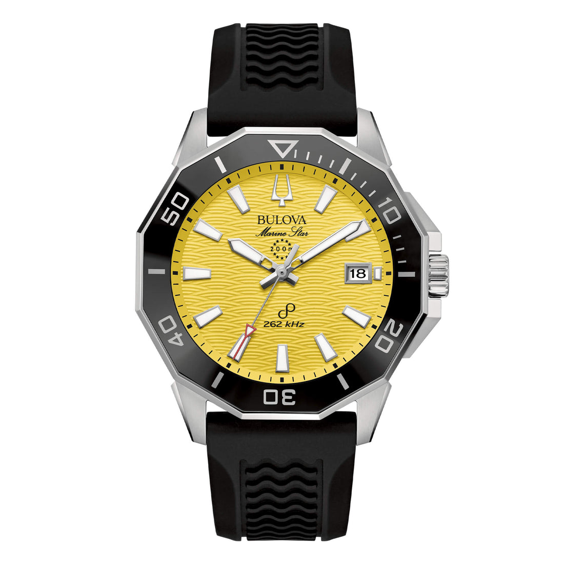 Orologio Uomo Bulova Marine Star Giallo Precision 262 Hz Acciaio Gomma 96B431