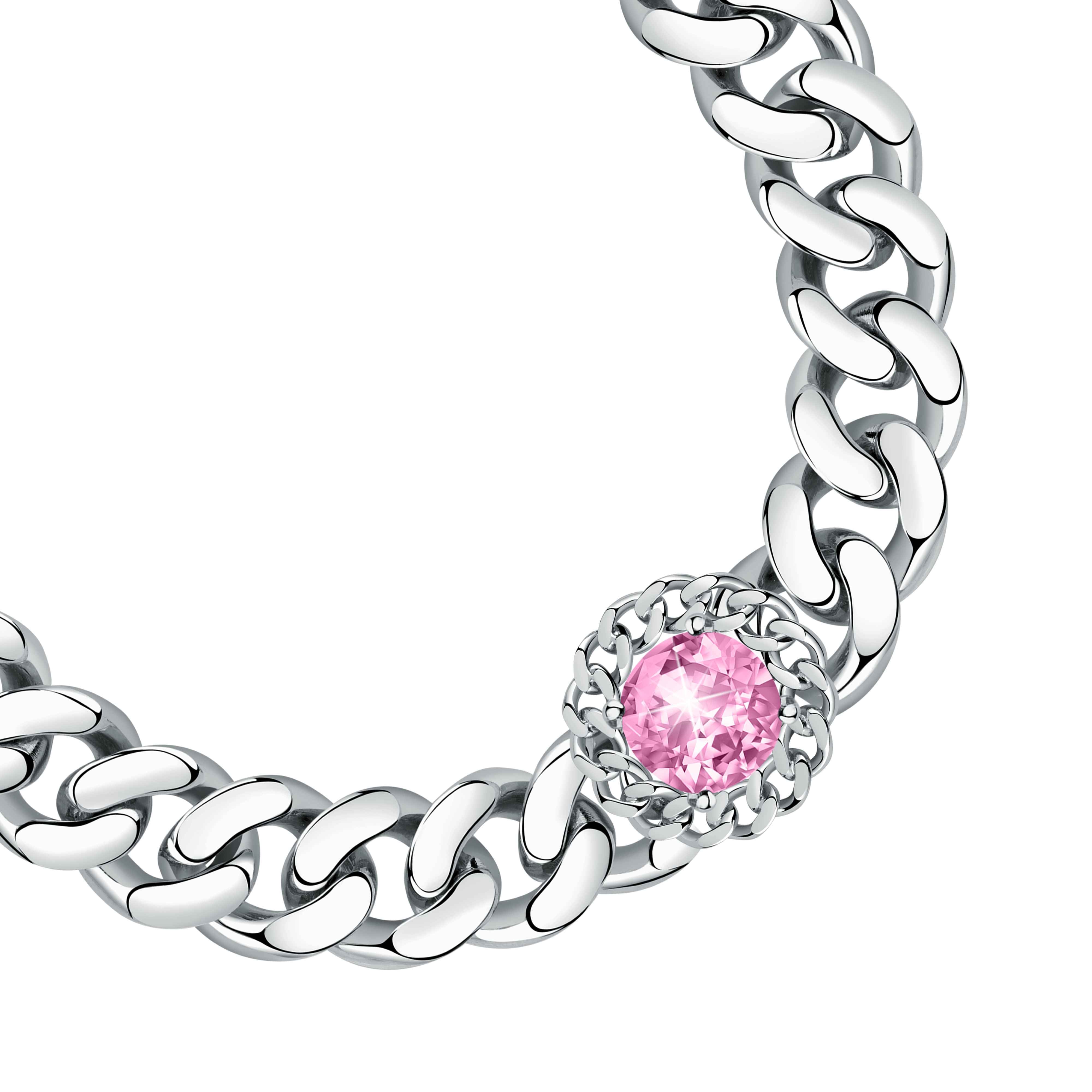 Bracciale Donna Chiara Ferragni Catena Groumette Zircone Rosa