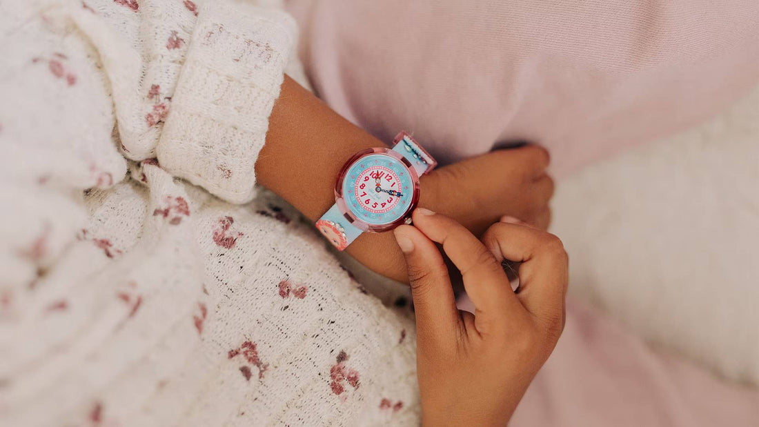 Orologio Bambina Swatch Flik Flak Sparkle Kingdom Quarzo Solo Tempo Rosa ZFBNP214