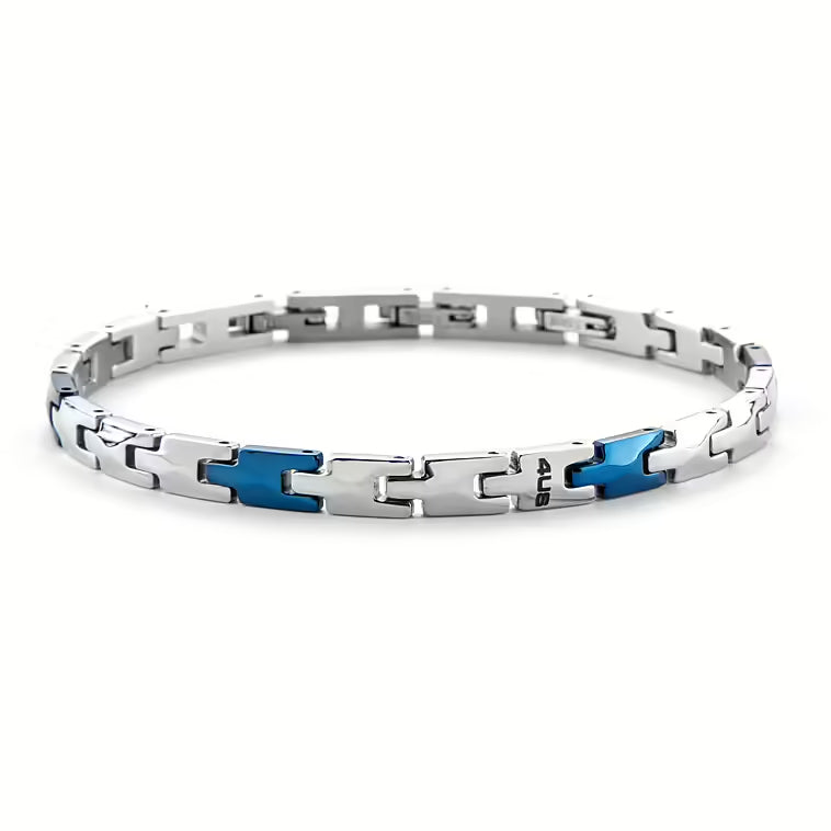Bracciale Uomo 4US Cesare Paciotti Acciaio Blu PVD Semirigido Lucido 4UBR6162
