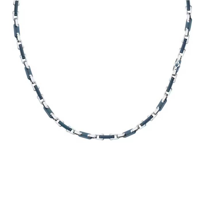 Collana Uomo Maserati Acciaio Ceramica Blu JM226ATZ73
