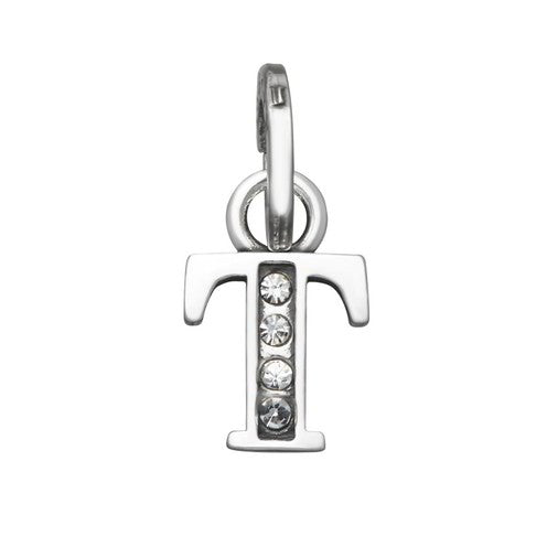 Charm Donna Giovanni Raspini Argento 925 Mini Lettera T Crystal 12158