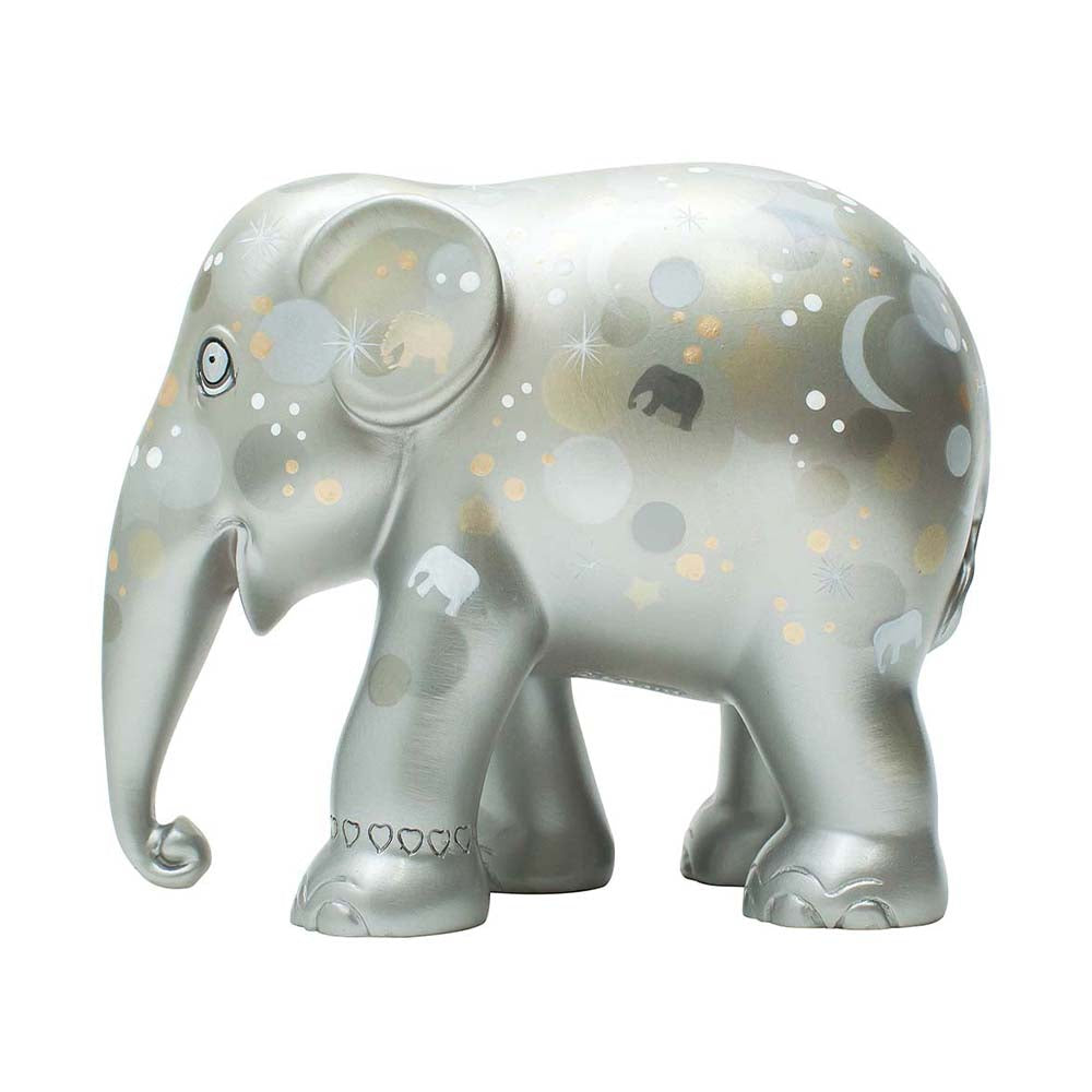 Scultura Elefante Onlylux Sparkling Celebration Silver 20 cm Dipinto A Mano 8858831241183