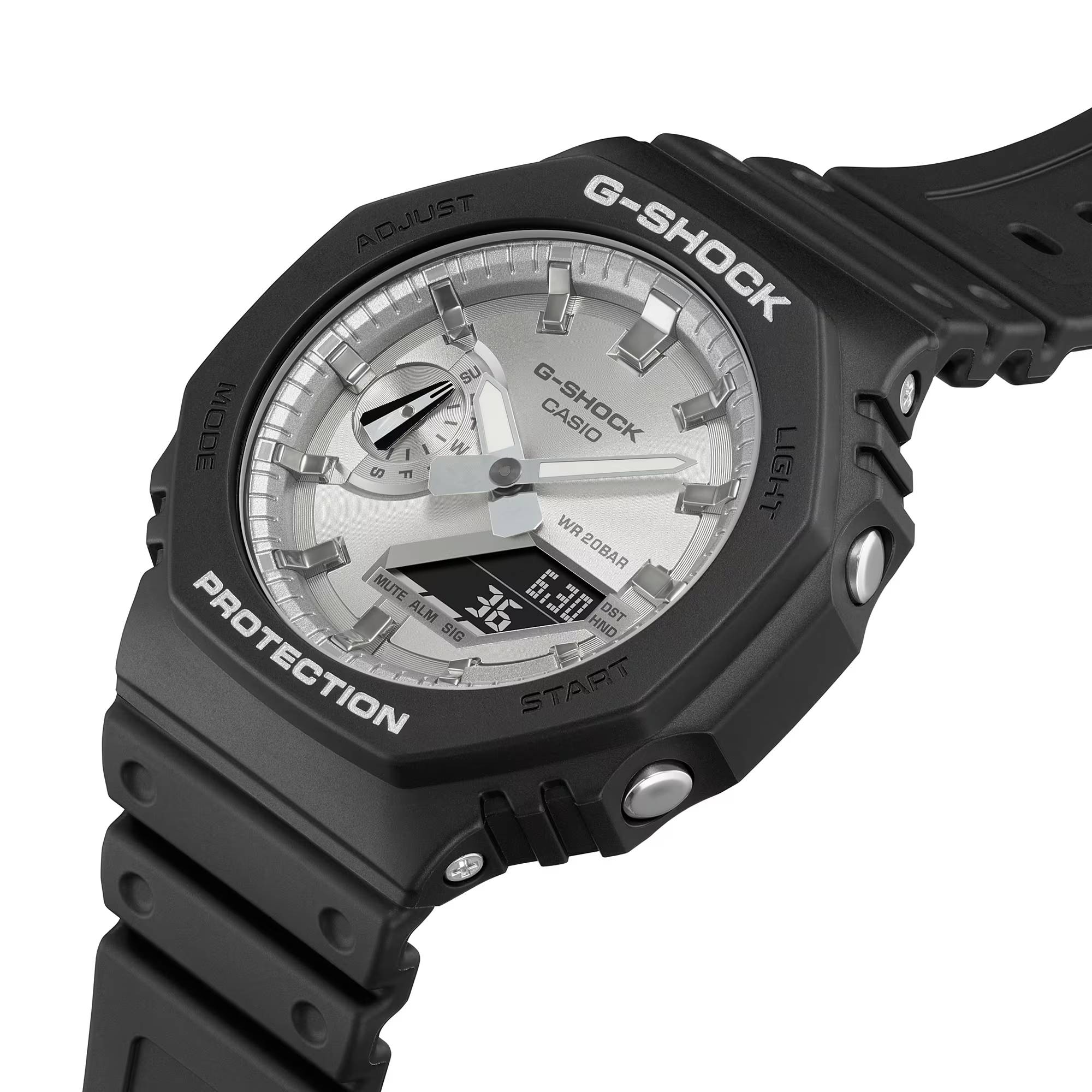 Orologio Uomo Casio G-Shock Analogico Digitale Nero Argento GA-2100SB-1AER