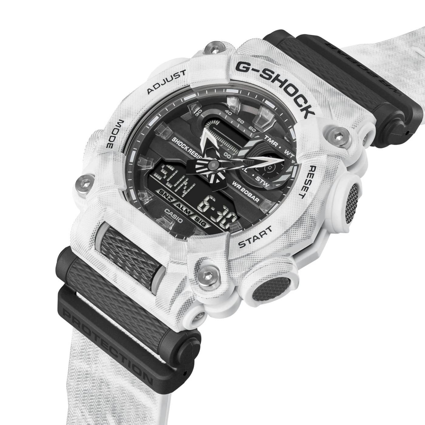 Orologio Uomo G-Shock Casio Camouflage Bianco Nero Quarzo GA-900GC-7AER