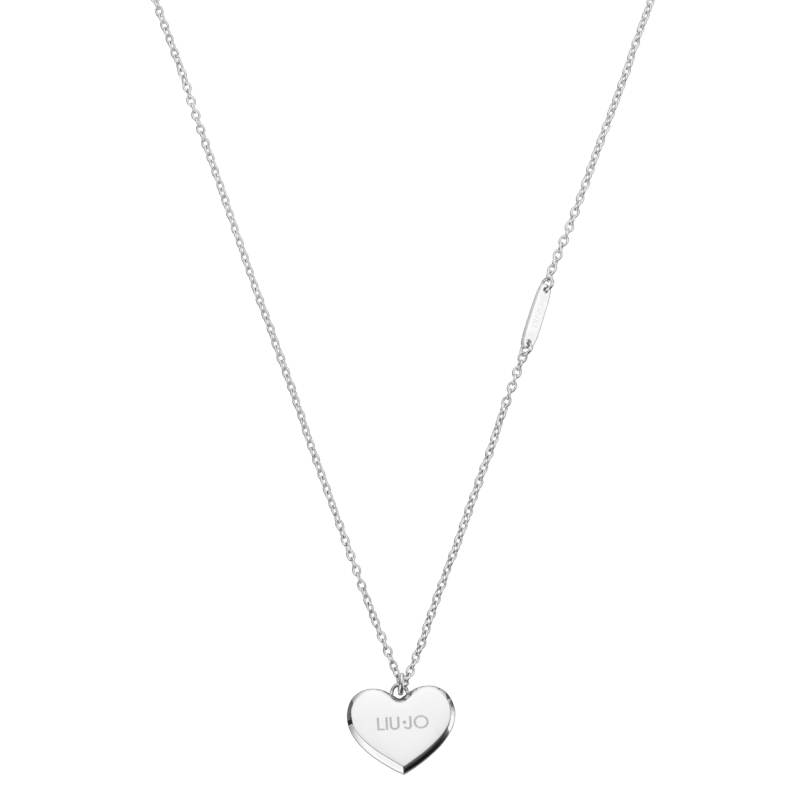 Collana Donna Liu Jo Acciaio Maglia Rollò Cuore Liscio Inciso Logo LJ2177