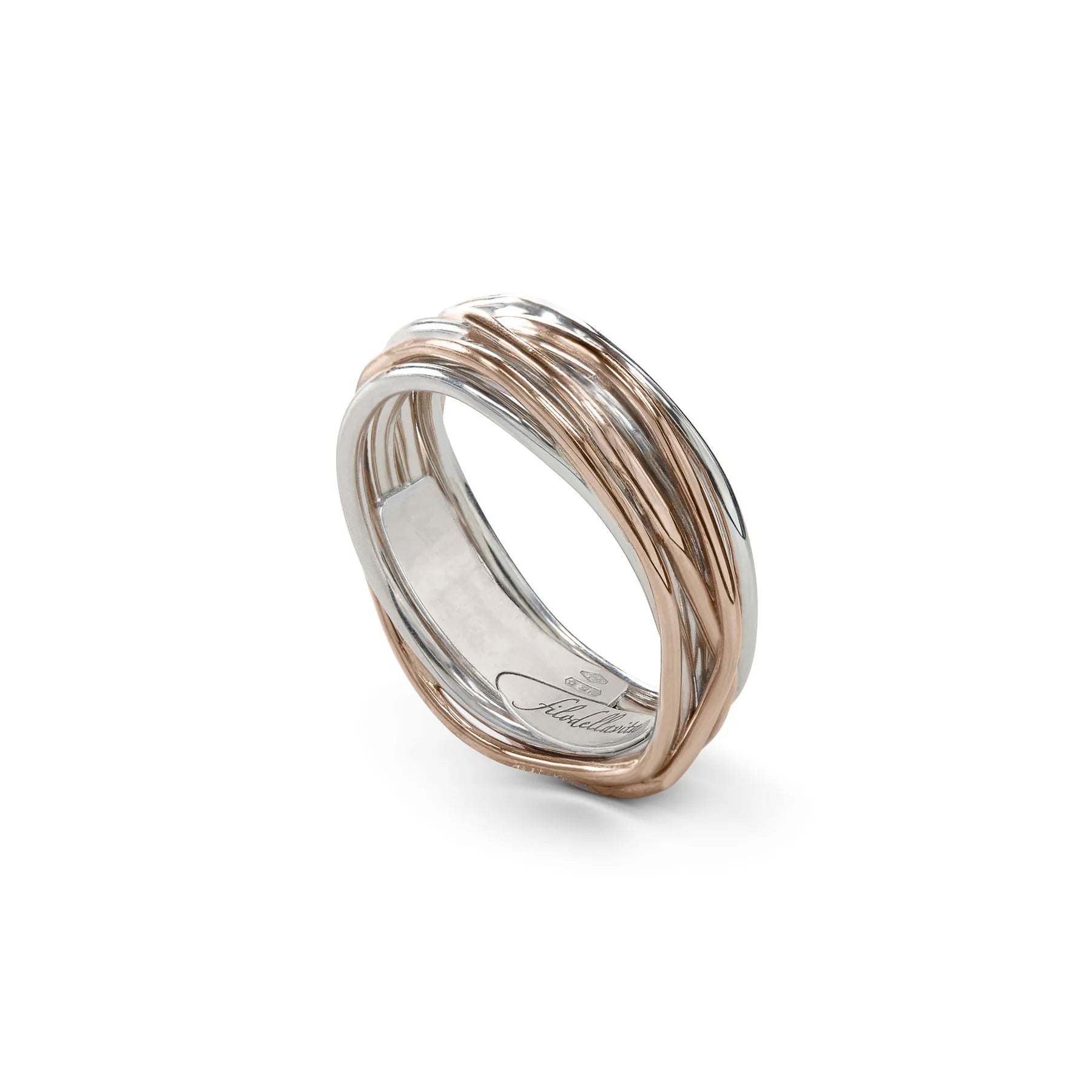 Anello Donna Filodellavita Classic 7 Fili Argento Oro Rosa Mis 15 AN7AR