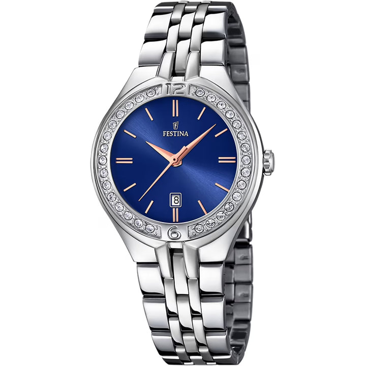 Orologio Donna Festina Acciaio Quarzo Solo Tempo Data Blu Zirconi F16867/5