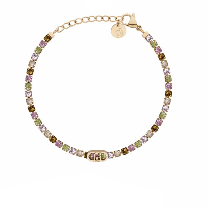 Bracciale Donna Liu Jo Acciaio Tennis Zirconi Rosa Multicolor LJ3217