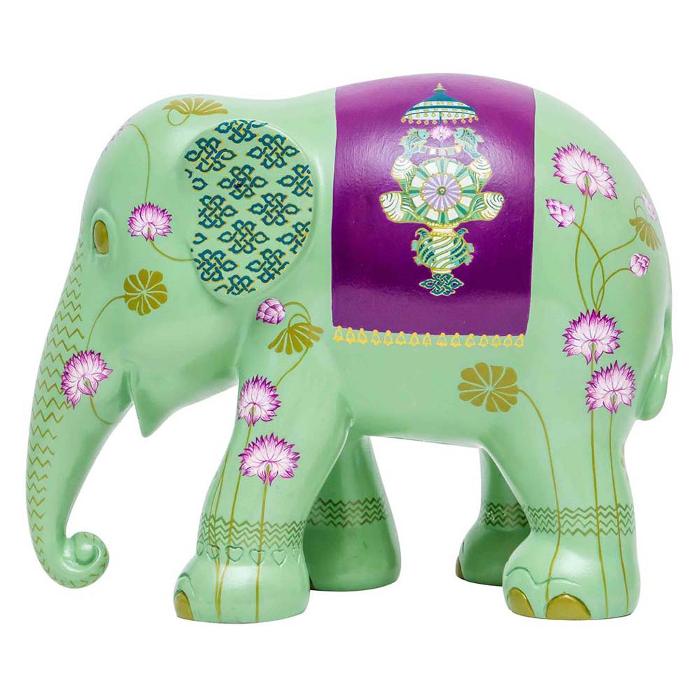 Scultura Elefante Onlylux Tara Astamangala 20 Cm Resina Dipinto A Mano 8858831253865