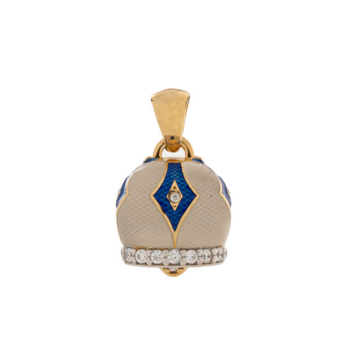 Ciondolo La Campanella di Capri Argento Smalto Bianco Porta Fortuna CN19D2-BIA