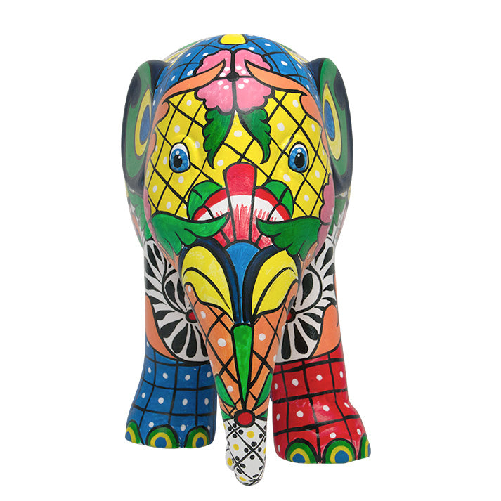 Scultura Elefante OnlyLux Resina Talavera de la Reina cm 15 Dipinto A Mano 8858831272712