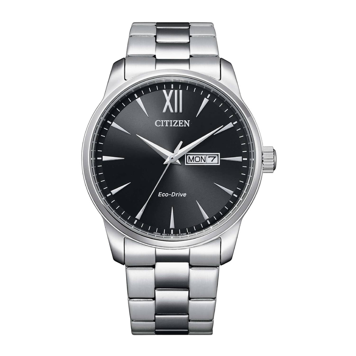 Orologio Uomo Citizen Eco-Drive Quarzo Doppia Data Nero Acciaio BM8550-81E