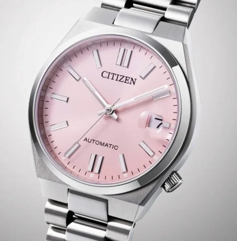 Orologio Unisex Citizen Tsuyosa Automatico Rosa Pesca Maglia President NJ0200-50Z