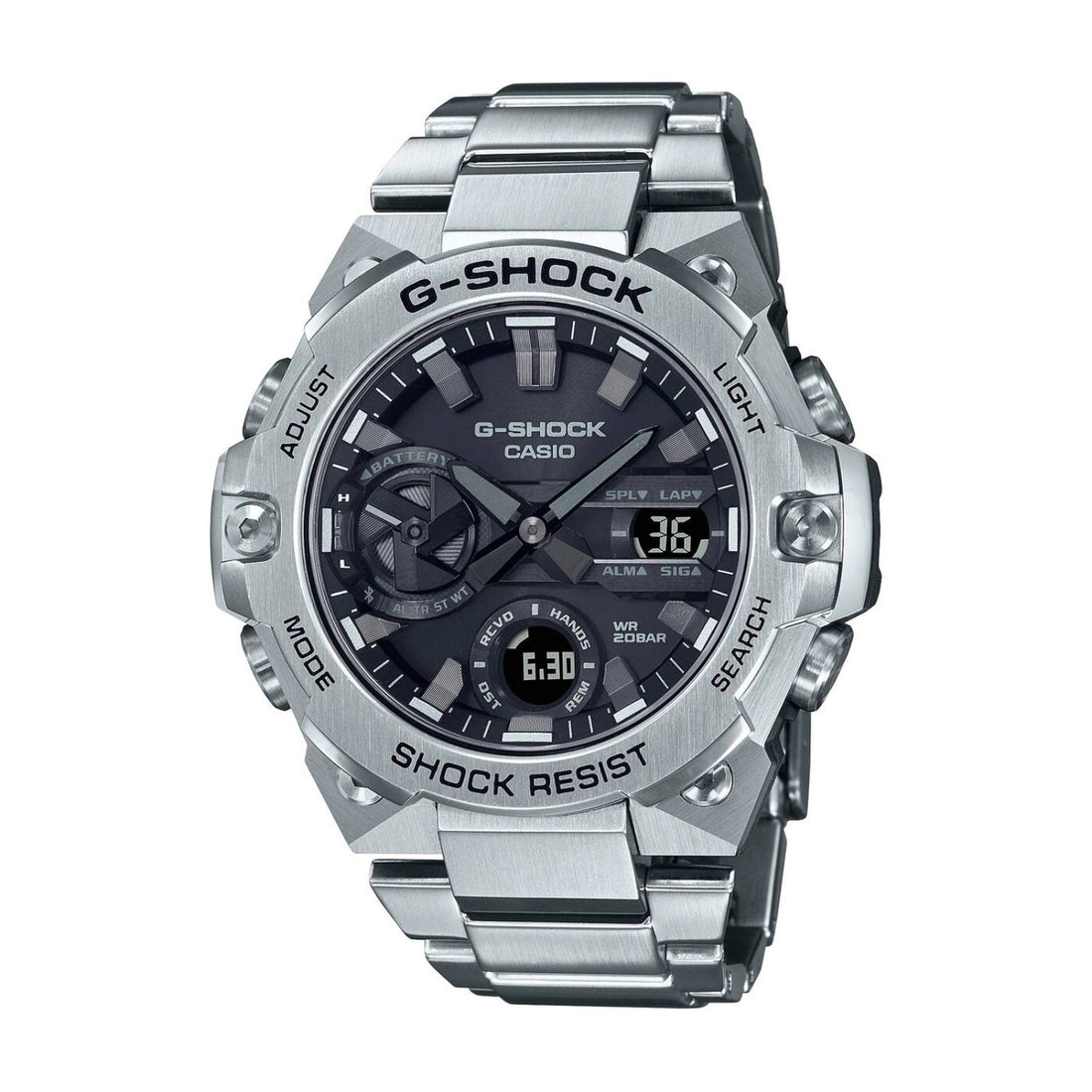 Orologio Uomo GShock Casio Acciaio Carica Solare Analogic Digital GST-B400D-1AER
