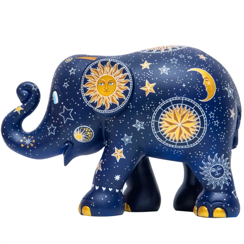 Scultura Elefante Onlylux Celestial 15 cm Resina Dipinto A Mano 8858831256903