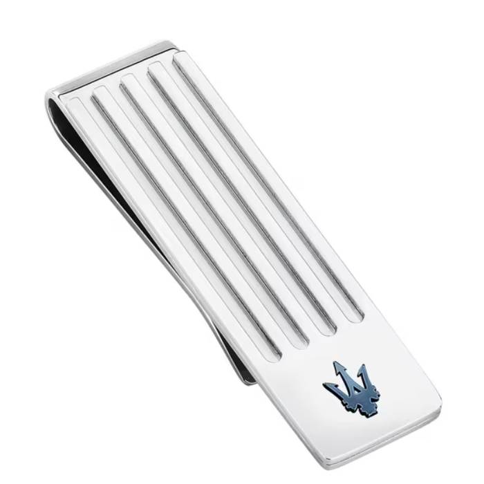 Fermasoldi Uomo Acciaio Logo Blu JM225AVD95